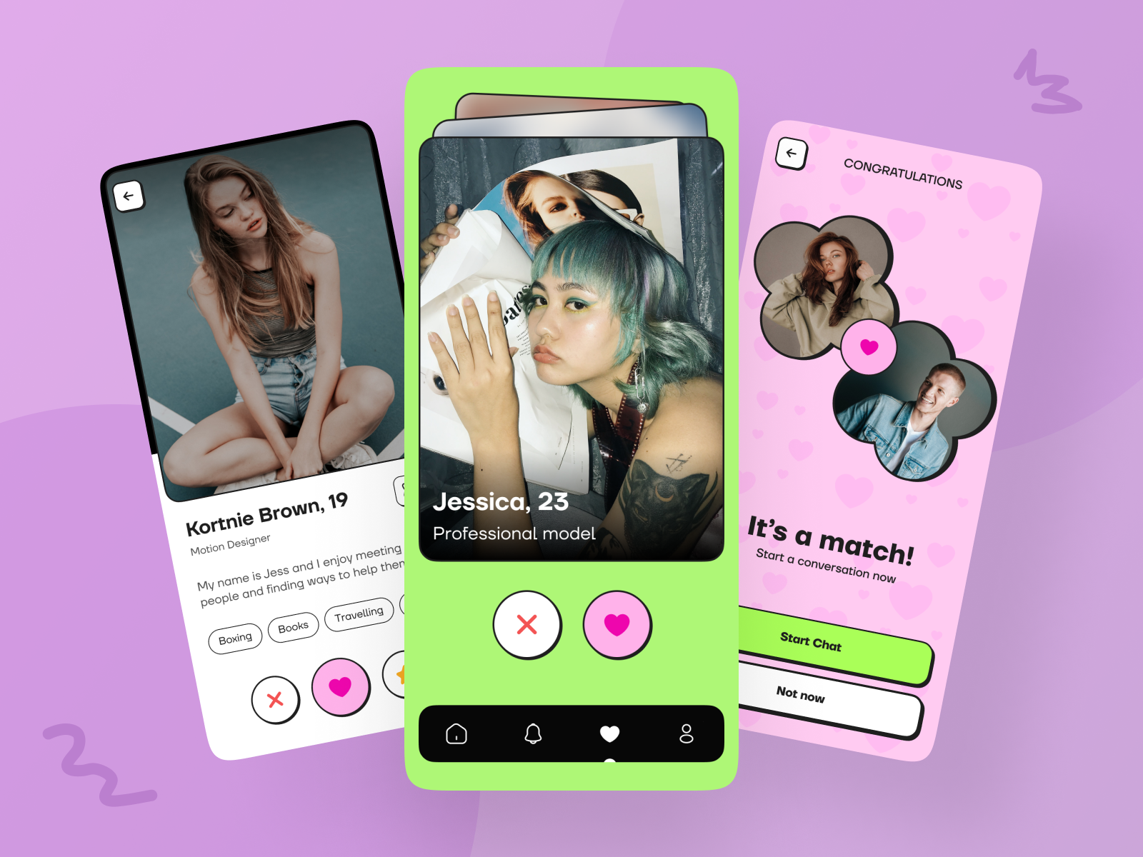 Image dribbble shot: Dating Mobile App Design