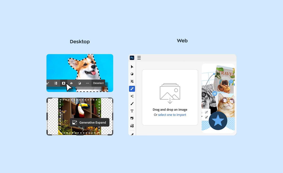 Choosing desktop app design vs web app design: Differences between online and offline Photoshop versions