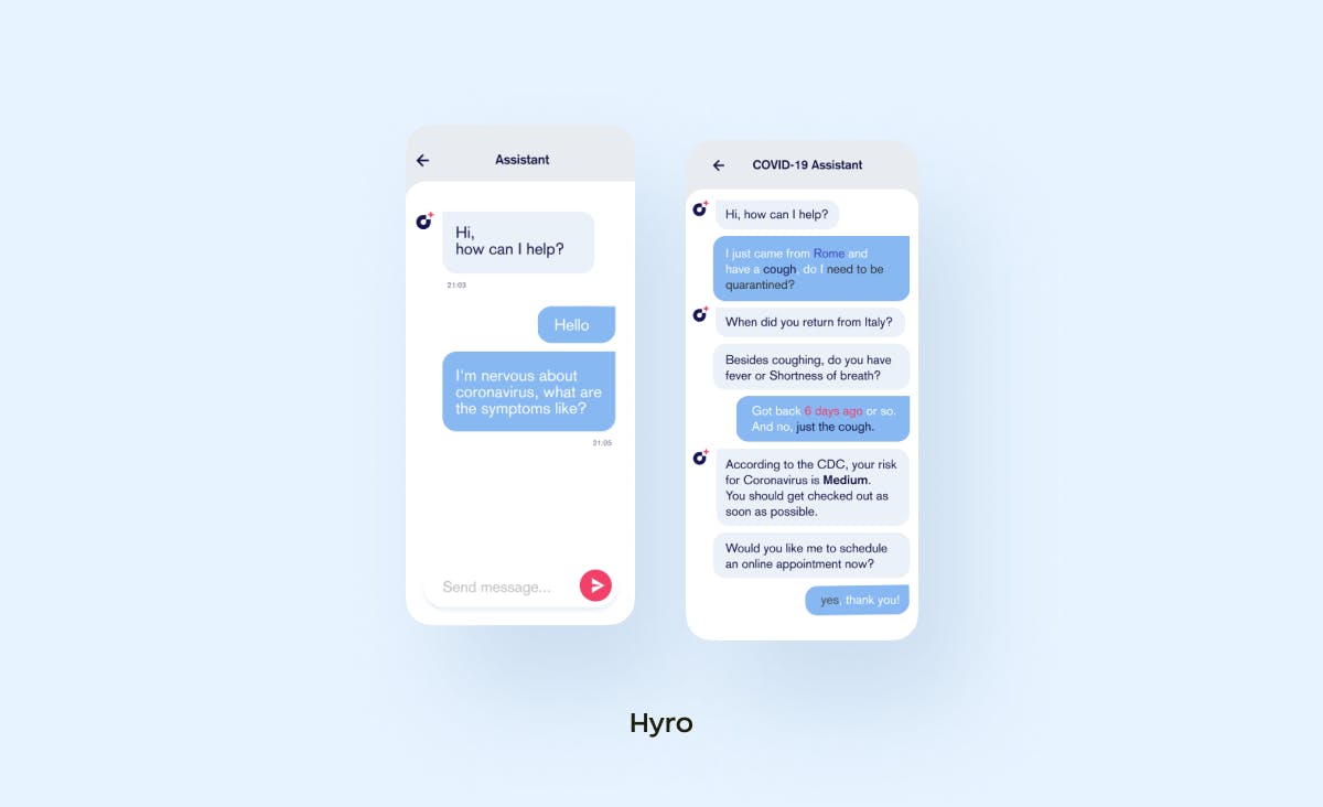 AI chatbot development for telemedicine: Hyro app