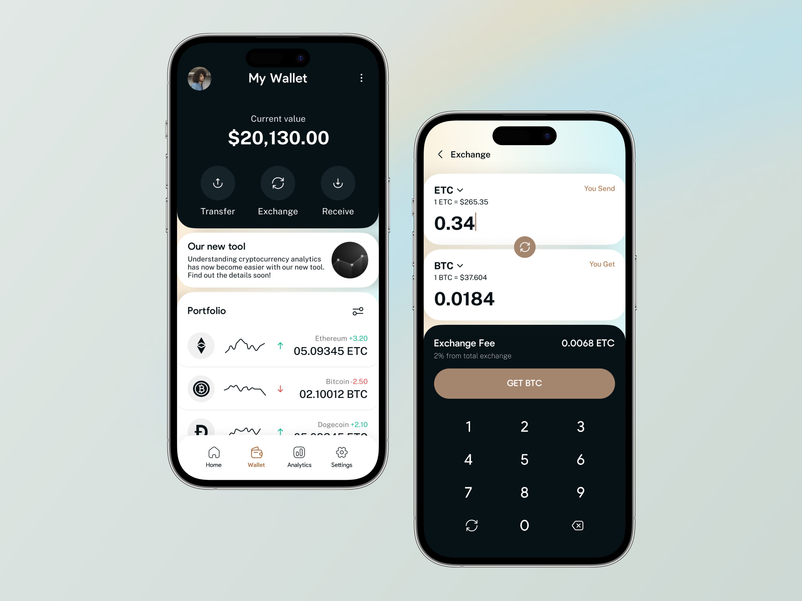 Cryptocurrency Mobile App Design Concept